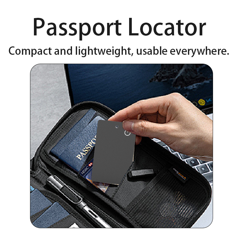 Tracker card used with everyday travel essentials