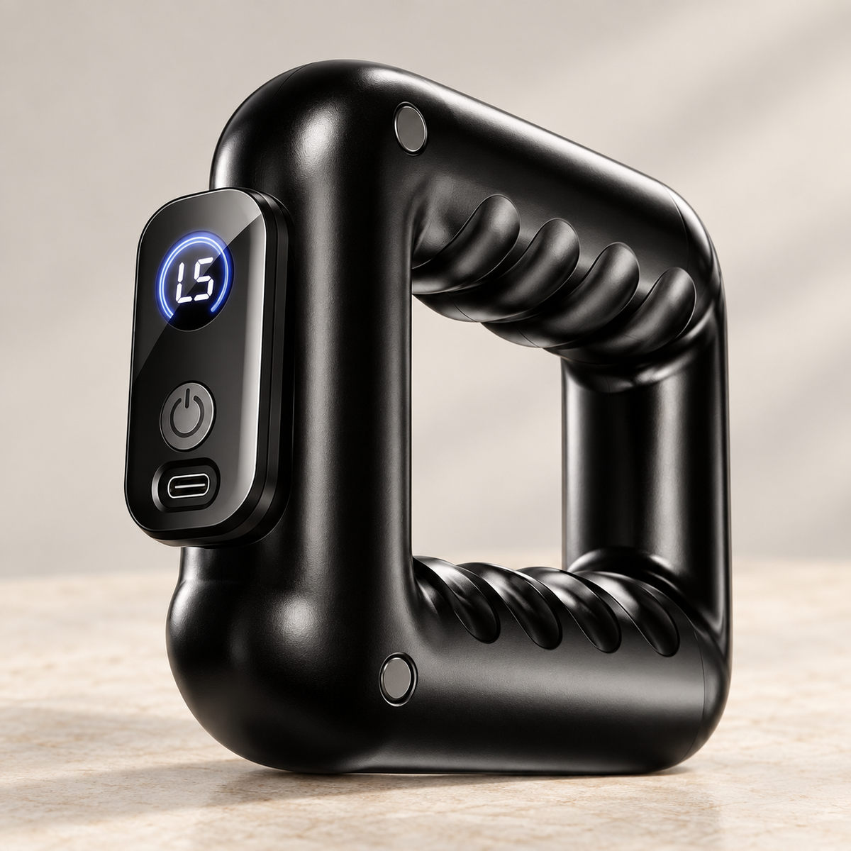 ReliefWrap black cordless vibration device with its one-button control